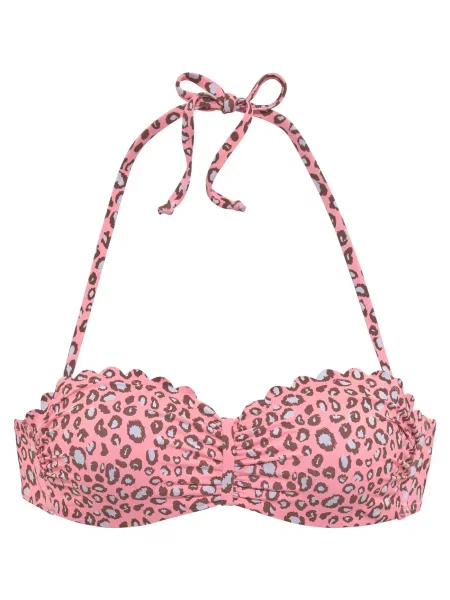 LASCANA Bikini felső kék / rózsaszín fekete