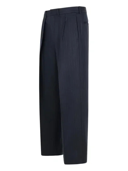 Pantaloni Tom Ford cu dungi plisate albastru