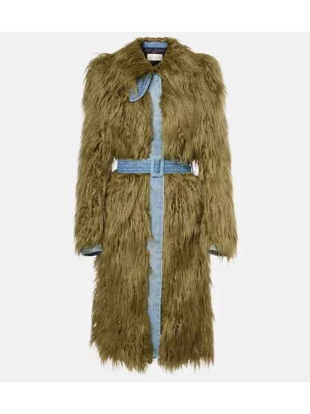 Sztuczne futro futro Dries Van Noten zielone