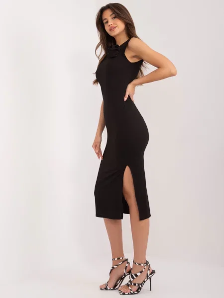 Rochie midi Fashionhunters cu dungi până la genunchi de costum negru