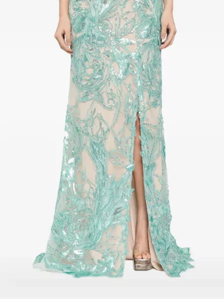 Rochie Saiid Kobeisy cu broderie verde