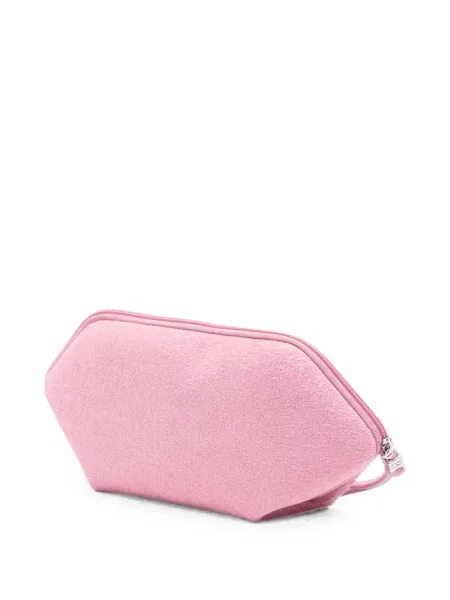 Bikini Ganni cu broderie din material terry roz