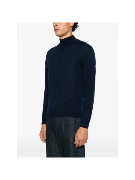Sweter z golfem Canali niebieski