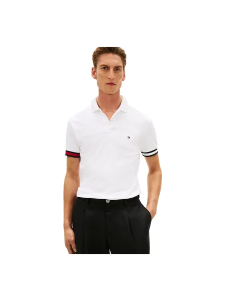 Dzianinowa koszulka polo Tommy Hilfiger biała