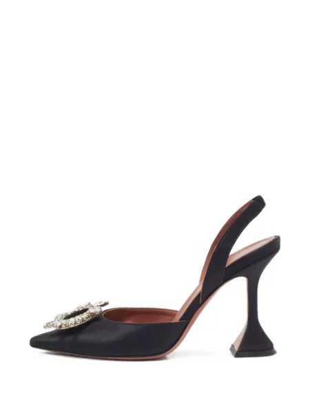 Pantofi cu toc Amina Muaddi slingback negru