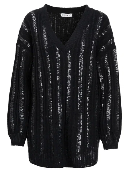 Influencer Pulover / argintiu negru