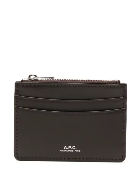 Portofel A.p.c. din piele cu imagine maro