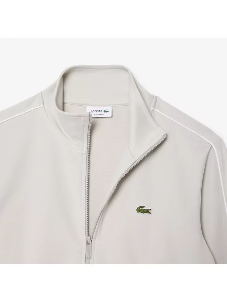 Lacoste Kurtka Dresowa Paris Piqué Zapinana Z Przodu Na szara