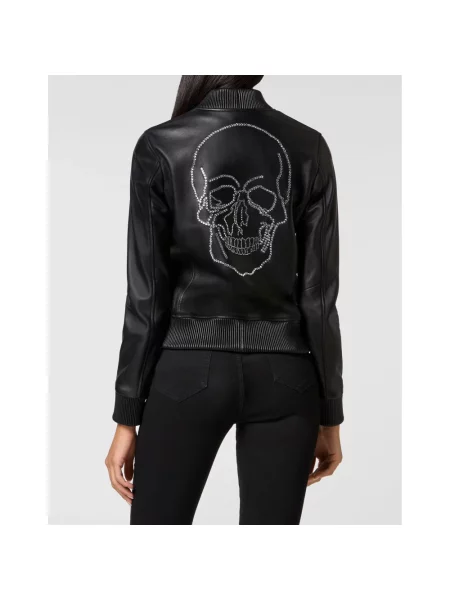 Kurtka skórzana Philipp Plein czarna