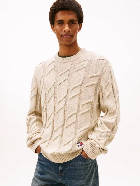 Tommy Jeans Sweter beige beżowy