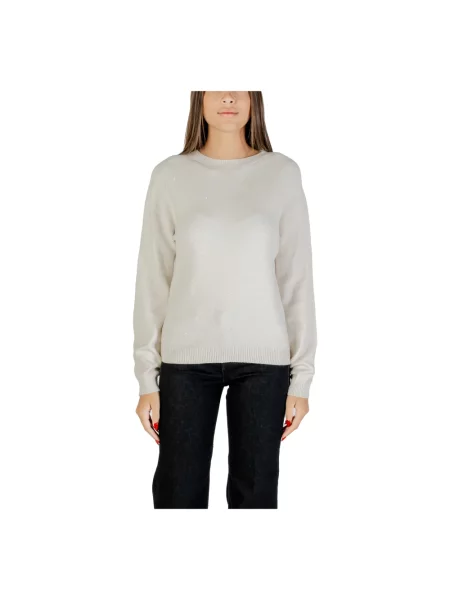 Dzianinowy sweter Liu Jo z długim rękawem biały