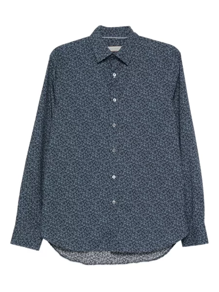 Cămașă Canali cu model floral cu imagine albastru
