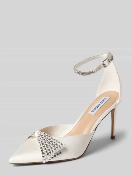Czółenka z ozdobą z cyrkonii model Last Dance' Steve Madden biała