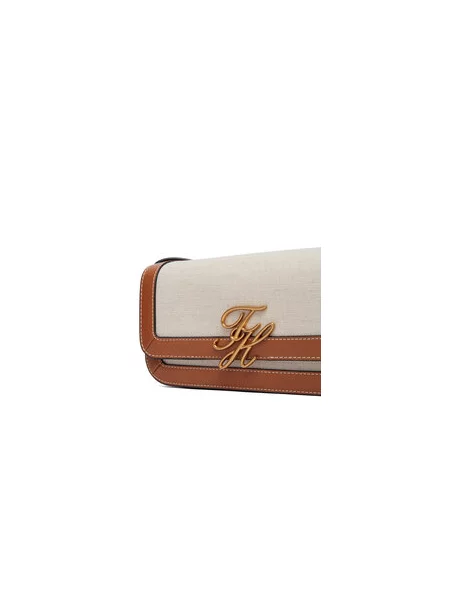 Tommy Hilfiger Rankinė Th Script Flap Crossover Canvas Kreminė