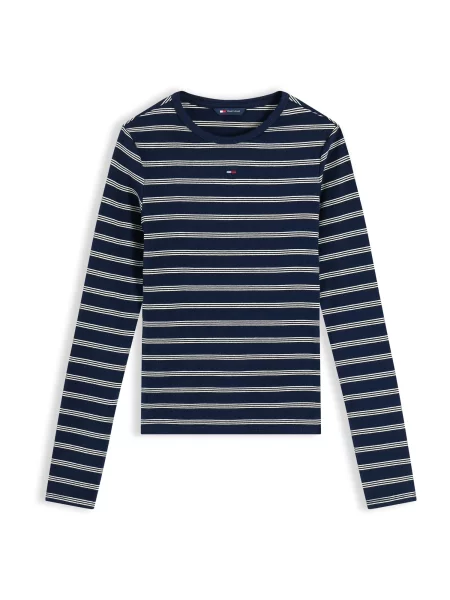 Tommy Jeans Tricou Essential albastru închis alb