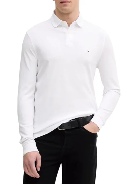 Polo majica Tommy Hilfiger z dolgimi rokavi črna