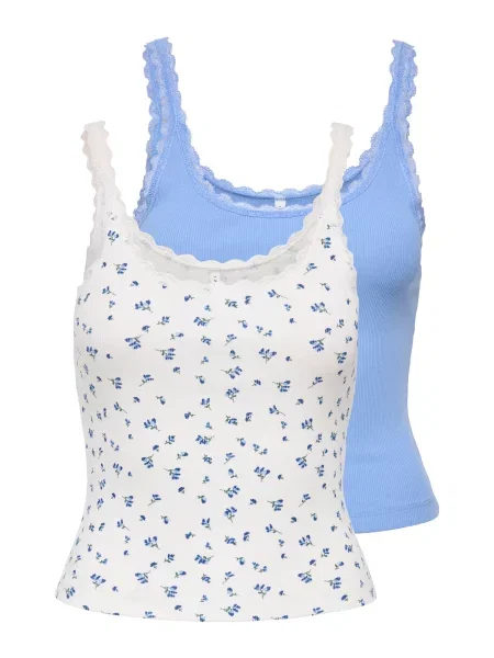 ONLY Top ONLFENJA albastru / albastru deschis / verde pin alb