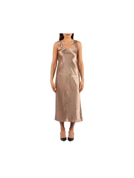 Sukienka midi Max Mara Studio elegancka brązowa