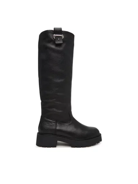 Calvin Klein Cizme Chunky High Boot Lth Hdw negru
