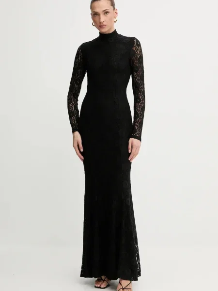 Bardot rochie maxi evazați negru