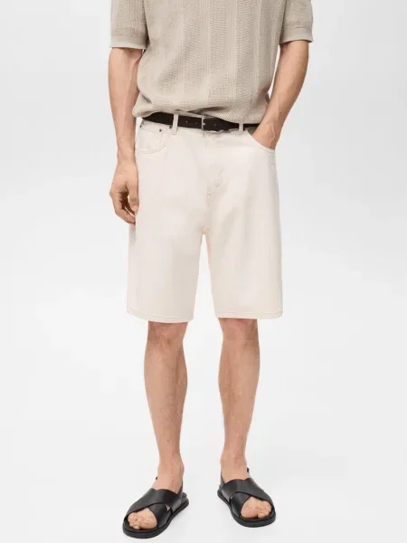 MANGO MAN Pantaloni ONDA natural alb