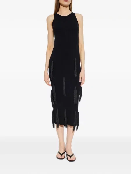 Rochie midi Iro cu franjuri negru