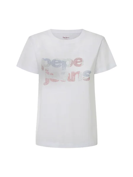 Pepe Jeans Tricou FERNANDINE albastru / roșu / argintiu alb