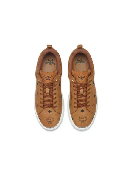 Sneakersy Mcm skórzane brązowe
