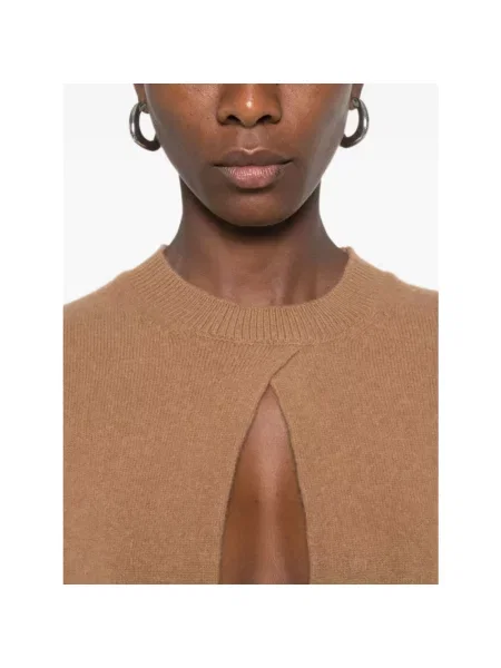 Sweter Elisabetta Franchi wełniany brązowy