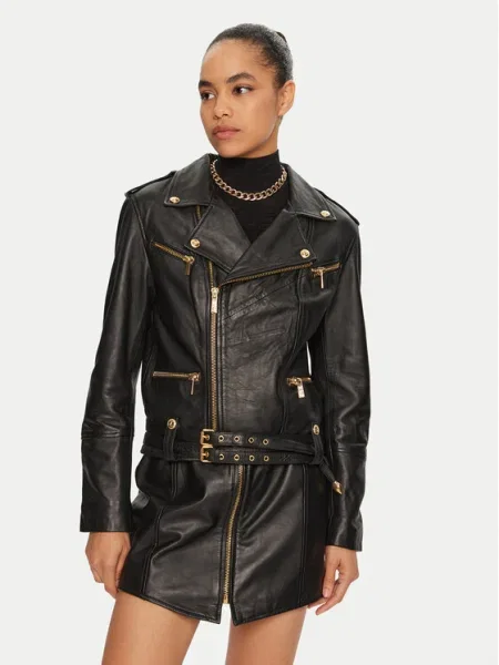 Just Cavalli Geacă de piele negru