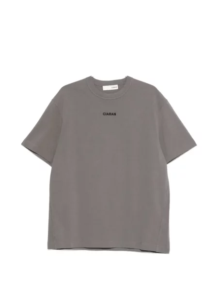 Tricou Ciaran cu broderie gri