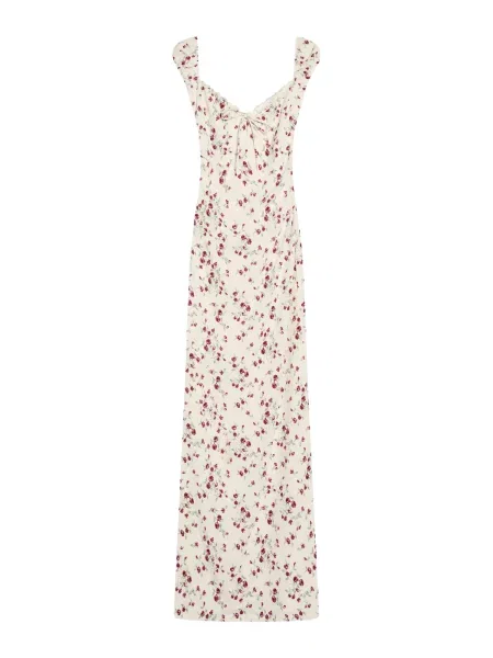 Bershka Rochie de vară ecru / deschis / roşu închis verde