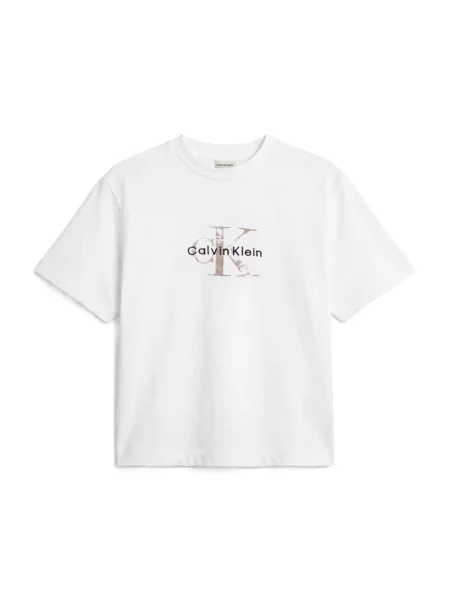 Calvin Klein Jeans Tricou gri deschis / negru alb