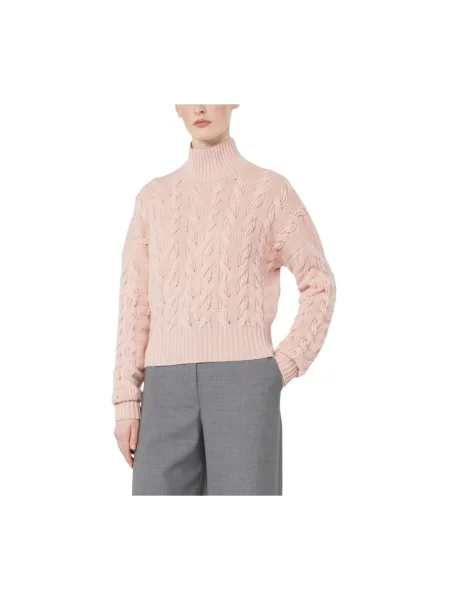 Sweter Max Mara Studio wełniany różowy