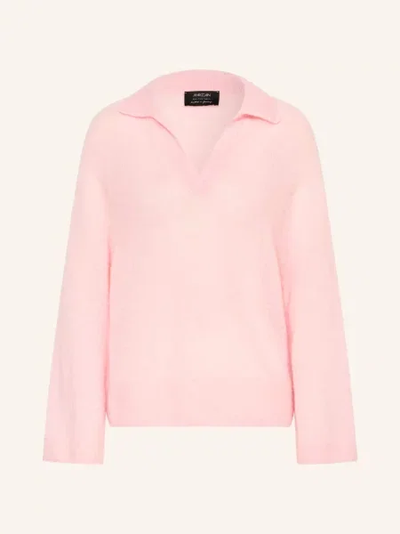 Marc Cain Pletené Polo Tričko S Alpakou A Mohérem chalk pink