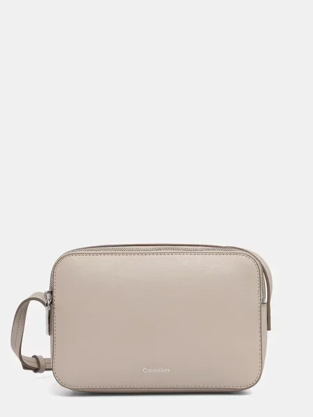 Calvin Klein Дамска чанта Foil Logo Elongated Camera Bag бежов