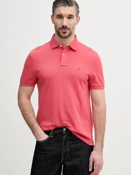Tommy Hilfiger polo majica z elastanom roza