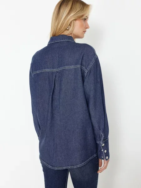 Trendyol Blúzka denim modrá
