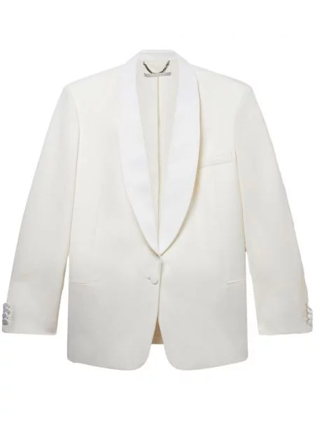 Gulerat sacou Stella Mccartney de lână alb