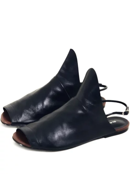 Sandały Gloria Coelho skórzane bez obcasa czarne