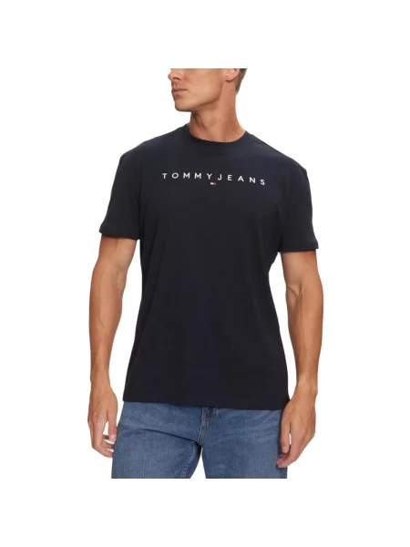 Tommy Jeans Tricou Linear Logo Bleumarin albastru