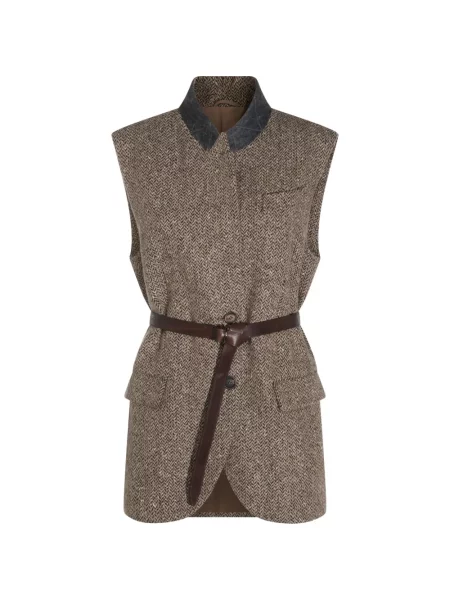 Vestă Brunello Cucinelli cu paiete maro