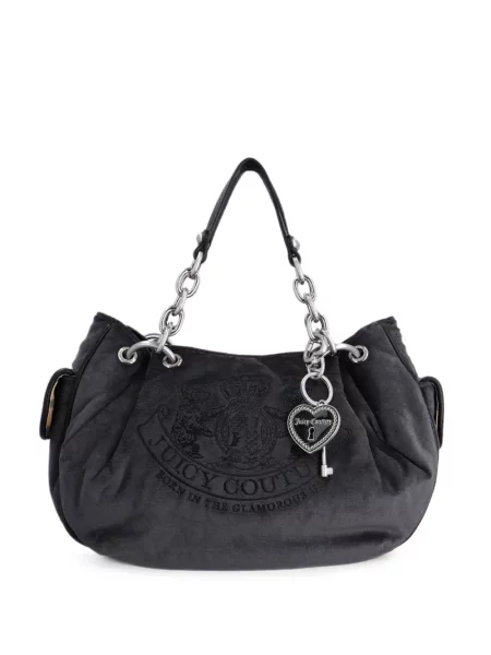 Geantă shopper Juicy Couture din velur gri