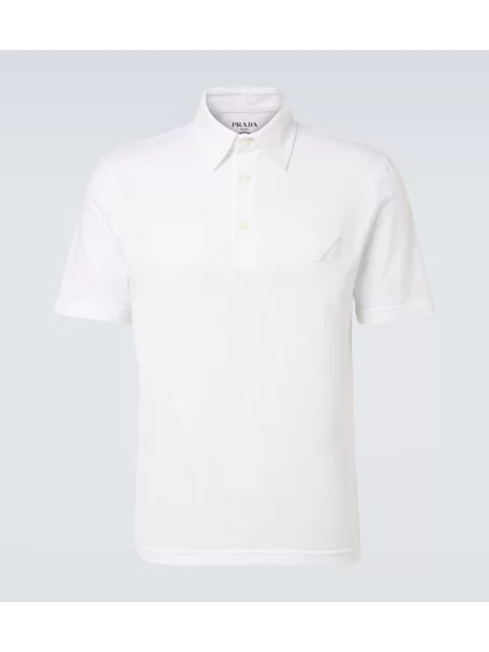 Tricou polo Prada alb