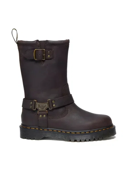 Шкіряні утеплені кросівки Dr. Martens коричневі