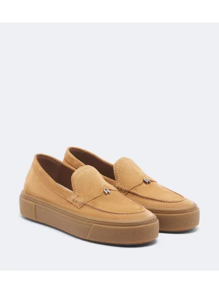 Loafersy Hogan zamszowe brązowe