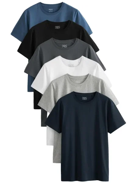 Next Tricou bleumarin / opal / gri / gri deschis / negru alb