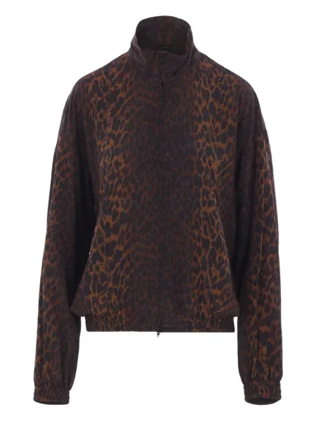 Geacă Balenciaga cu imagine cu model leopard maro