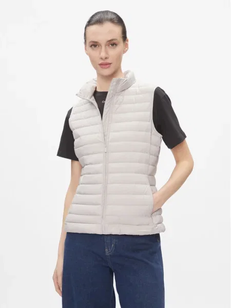 Calvin Klein Жилетка за костюм Packable Super Lw Padded Vest бежов