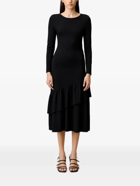 Rochie Claudie Pierlot din jerseu asimetrică negru